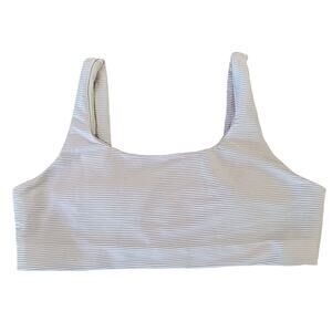 NWT Ribbed Boxy Crop Tank Top XL Beige Neutral Minimalist Aesthetic Stretch